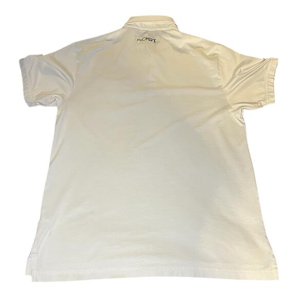 Travis Mathew Polo Shirt Mens Large White Green Chive Golf Performance‎ Stretch - Picture 2 of 7